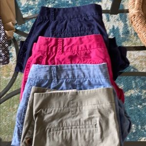 Shorts - olive green, navy, denim blue, hot pink
